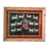 Radha and Krishna Surrounded by the Holy Cows Painting